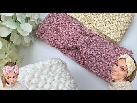 Видео: Как связать красивую и теплую повязку на голову/DIY аксессуары/Урок по вязанию повязки