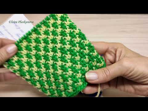 Видео: Ленивый жаккард, еще один красивый узор спицами.