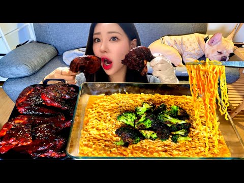 Видео: [SUB] 🍗Питание шоу с куриной и кремовый джемппонг | MUKBANG | EATING SHOW | ASMR