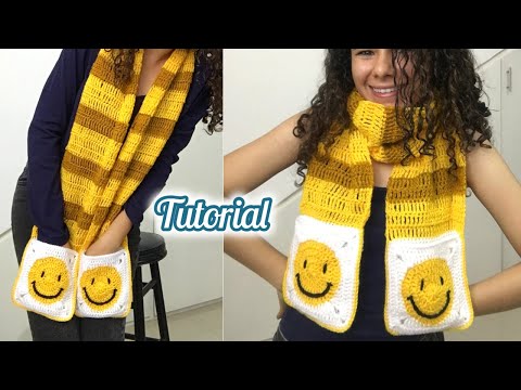 Видео: 😄😎Шарф «Бабушкин квадратный» крючком — с карманами!!😎✨