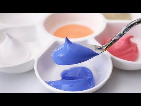 Видео: Цветной АСМР | Расслабляющая акриловая картина #551