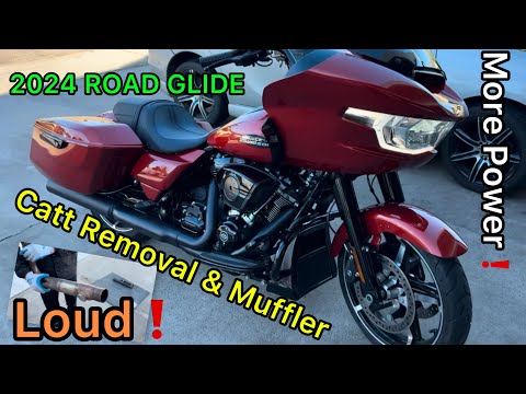 Видео: Удалённый кат и модифицированный глушитель Harley Davidson Road Glide 2024 года