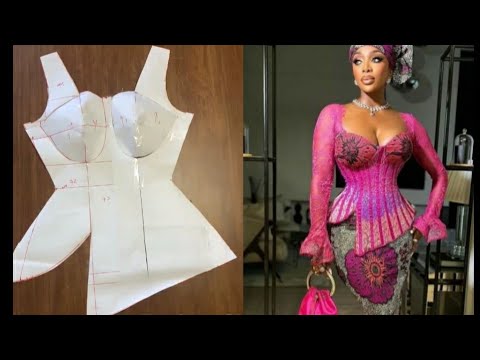 Видео: Как скроить блузку-корсет с чашечками и асимметричным подолом.
