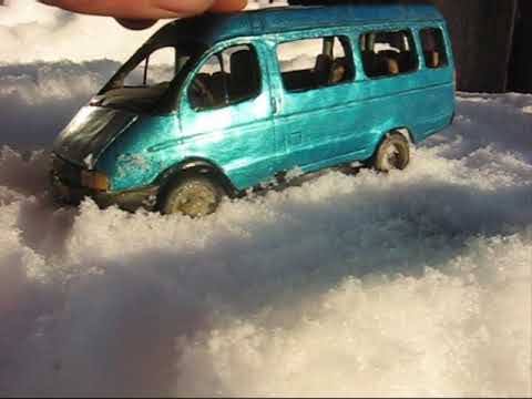 Видео: ГАЗель ГАЗ-32213. Scale models made of plasticine is a copy in scale 1:43 Gazelle GAZ-32213.