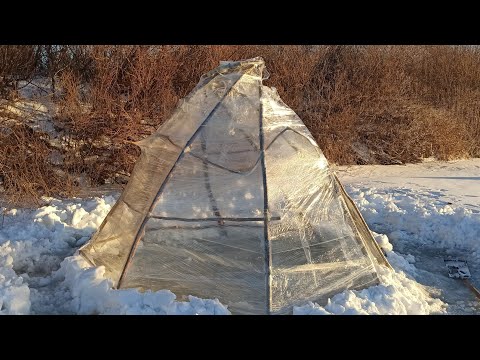 Видео: Экстремальная рыбалка в Чуме из стрейч пленки.