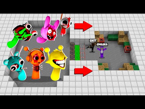 Видео: АРМИЯ 1000 СПРУНКОВ ПРОТИВ ПРО И ДЕВУШКИ В МАЙНКРАФТ! БИТВА SPRUNKI