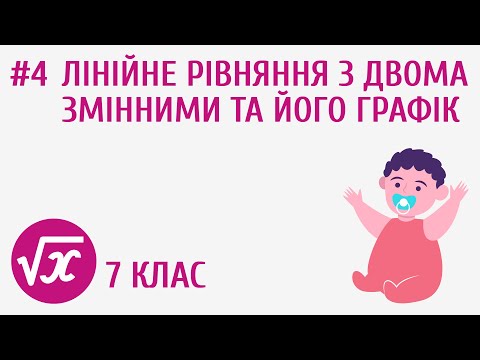 Видео: Лінійне рівняння з двома змінними та його графік #4