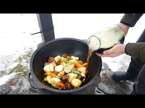 Видео: ИРЛАНДСКОЕ РАГУ В КАЗАНЕ НА КОСТРЕ