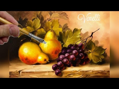 Видео: ГРУША И ВИНОГРАД / ПОКРАСКА ШАГ ЗА ШАГОМ / ИНТЕНСИВНЫЕ ЦВЕТА