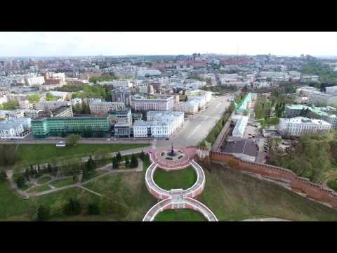 Видео: Нижний Новгород, площадь Минина и Пожарского. Кремль. Вид сверху