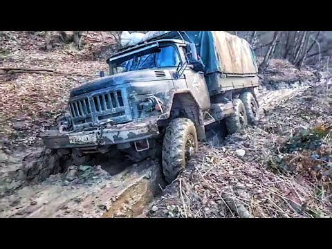 Видео: Грузовики на бездорожье. Урал, КАМАЗ, КрАЗ и другие...