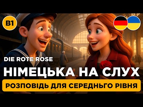 Видео: Почни розуміти німецьку рівня B1 || Історія, що торкає серце || 🌹 Die rote Rose (B1)