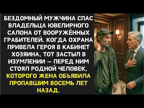 Видео: Бездомный спас ювелира от грабителей  Когда хозяин ювелирки увидел шрам на руке героя, он поблед