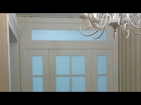 Видео: Перегородка из 3 дверей с фрамугой Эстет Verso