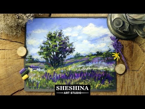 Видео: Как нарисовать дерево на лугу сухой пастелью на наждачной бумаге 🎨 ПЕЙЗАЖИ