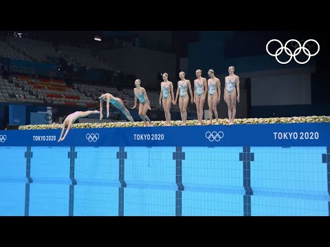 Видео: Синхронистки сборной ОКР стали лучшими в технической программе групп на Олимпиаде