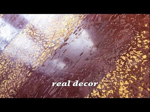 Видео: Полированная декоративная штукатурка с золотом из шпаклевки (2019)