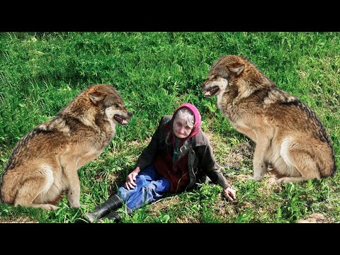 Видео: Огромные волки оцепили старенькую бабушку, но расступились увидев его силуэт