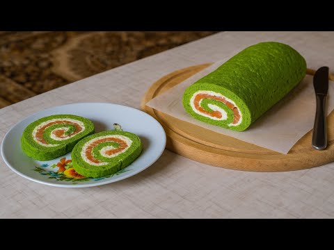 Видео: Шпинатный рулет с красной рыбой — на праздничный стол и не только! Вкусно и просто!