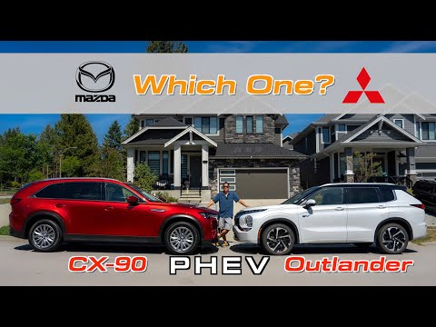 Видео: Сравнение Mazda CX90 PHEV 2024 года и Mitsubishi Outlander PHEV 3-рядный