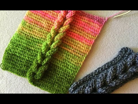 Видео: Узор спицами "Объемная коса". Для кардигана, снуда или жакета.