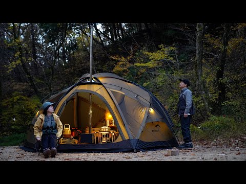 Видео: Проведите зимний поход с комфортом с дровяной и масляной печью/Mt.SUMI/POMOLY Dome X6 /кемпинг/ASMR