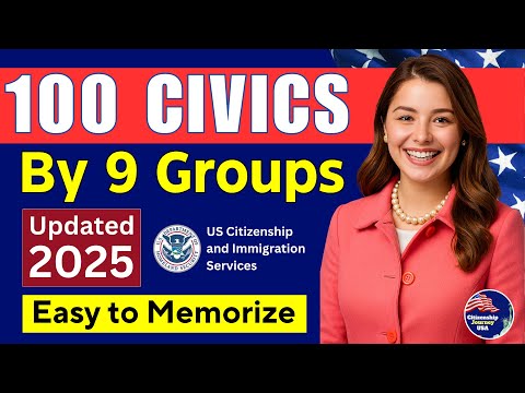Видео: 100 вопросов по обществознанию 2025 года от 9 групп для теста на гражданство США (легко выучить) ...