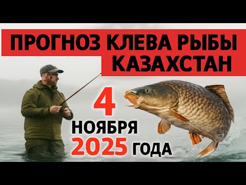 Видео: ПРОГНОЗ КЛЁВА в Казахстане на 4 ноября 2025 года: Бросай все и на рыбалку!