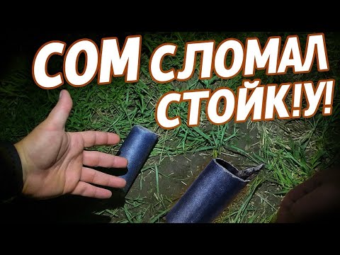 Видео: Сом атаковал! Удочка упала, стойка сломана!