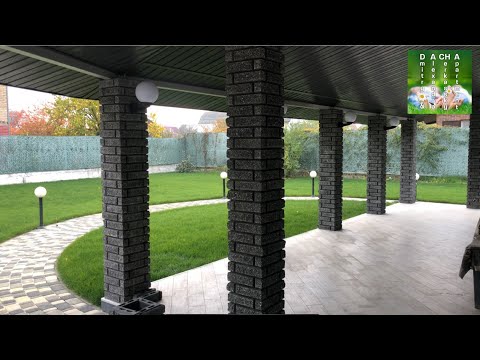 Видео: Наша Дача 2018 (19) Облицовка колонн Часть 1
