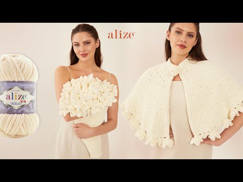 Видео: Букет-шаль для особых дней с Alize Velluto