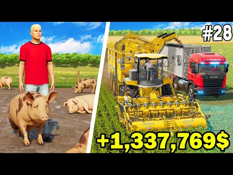 Видео: МЕГА ФЕРМА от $0 на ПЛОСКОЙ КАРТЕ 🚜 НЕ ЛИЗИНГ! 🚜 #28