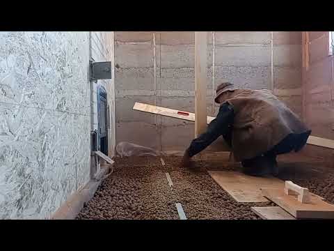 Видео: Черновой пол в комнате отдыха. ГВЛВ по керамзиту.