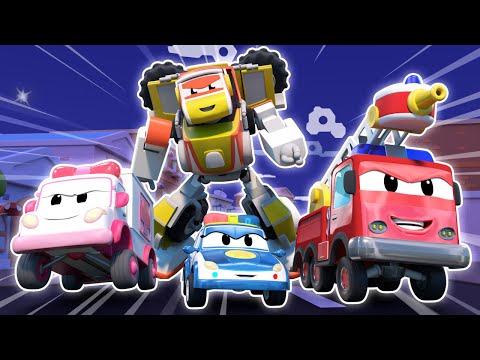 Видео: Суперробот объединяется с командой спасателей! | Робофьюз 🤖 Мультфильмы про машины для детей