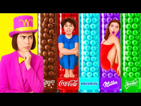 Видео: Побег из Шоколадной Фабрики Вилли Вонки | Смешные Моменты от GoFun Challenge