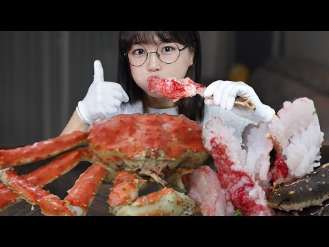 Видео: сырой королевский краб и приготовленный на пару королевский краб🦀Mukbang Asmr