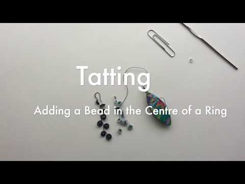 Видео: Фриволите — добавление бусины к кольцу