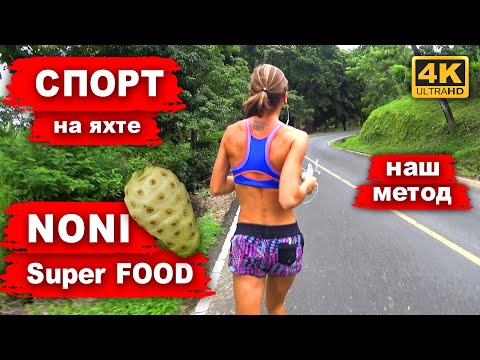 Видео: Спорт на яхте. Как мы держим себя в спортивной форме. Как мы добывали фрукт Нони. Нападение обезьян.
