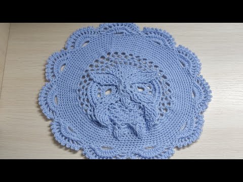 Видео: 2 часть!Салфетка"Совушка"/крючком/