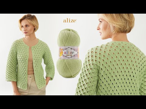 Видео: Вяжем весенний кардиган с пряжей Alize Cotton Gold
