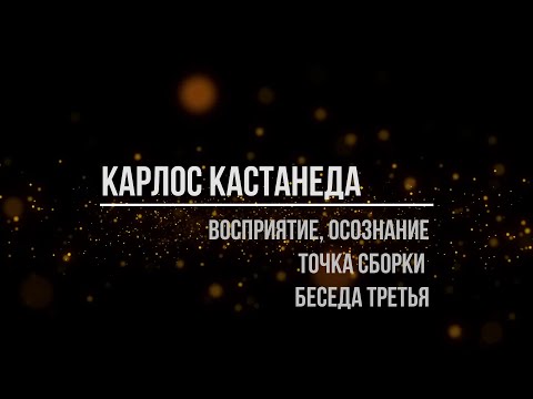 Видео: Карлос Кастанеда. Восприятия, осознание, точка сборки. Беседа третья