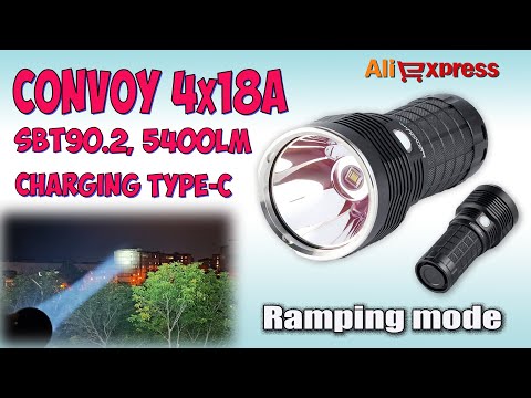 Видео: Convoy 4X18A  SBT90.2 5400lm ♦ Полный обзор, ночные тесты, сравнение. Review and night tests