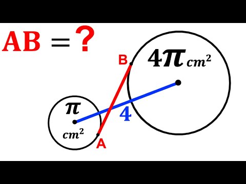 Видео: Можете ли вы вычислить длину отрезка AB? | (Круги) | #математика #математика | #геометрия