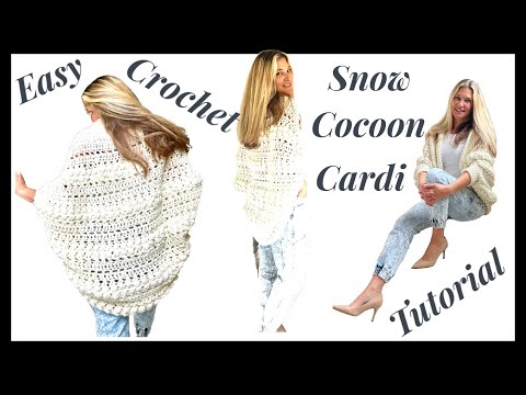 Видео: Урок по вязанию крючком кардигана «Снежный кокон»