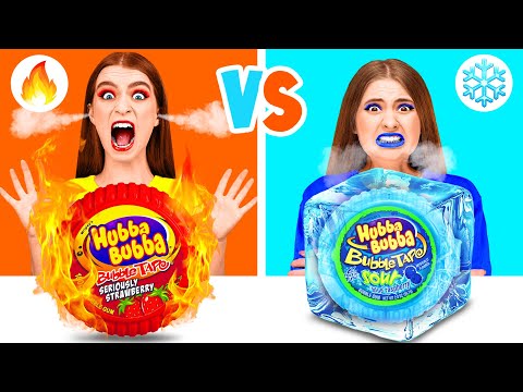 Видео: Холодная или Горячая Еда Челлендж | Фантастические Кухонные Рецепты от Happy Funny