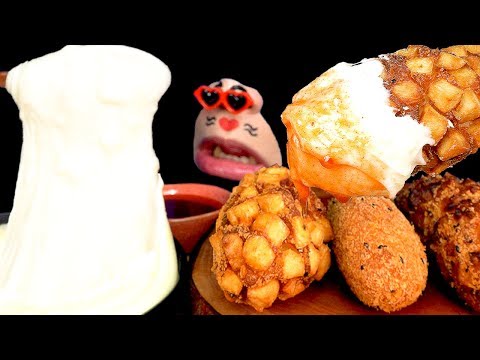 Видео: [ASMR MUKBANG] Фондю с сыром моцарелла. 🧀