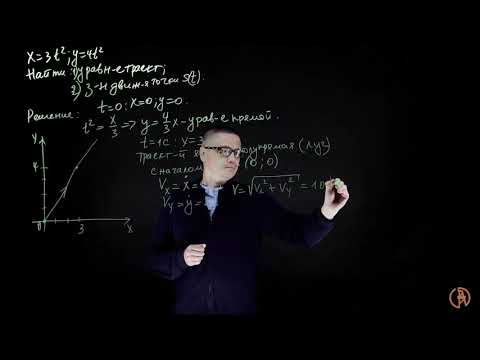Видео: Траектория и уравнения движения точки. Задача 1