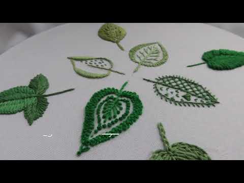 Видео: Вышивка : 8 типов листьев | легкие стежки