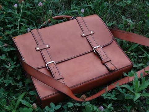 Видео: Работа с кожей. Сумка для документов. Leather Messenger Bag