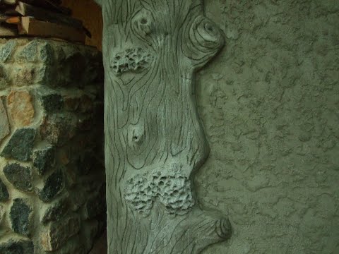 Видео: Декоративная штукатурка дома в форме бревна